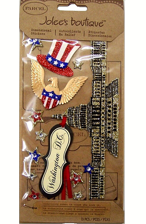JOLEE’S BOUTIQUE Parcel Dimensional Stickers – GLITTER WASHINGTON DC – 13 pcs