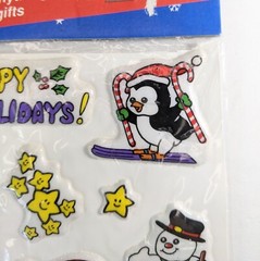 VINTAGE PUFFY CHRISTMAS STICKERS – 2 Packs – Cute Designs – Fun World #7020