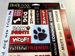 Bo Bunny Wild Dog Cardstock Sticker Sheet 2013 NOS Scrapbooking Craft 6×12