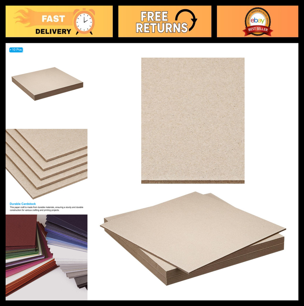 12×12 Chipboard Sheets – 10 Pack, 120PT Thick Bookbinding Supplies, Sturdy Cover
