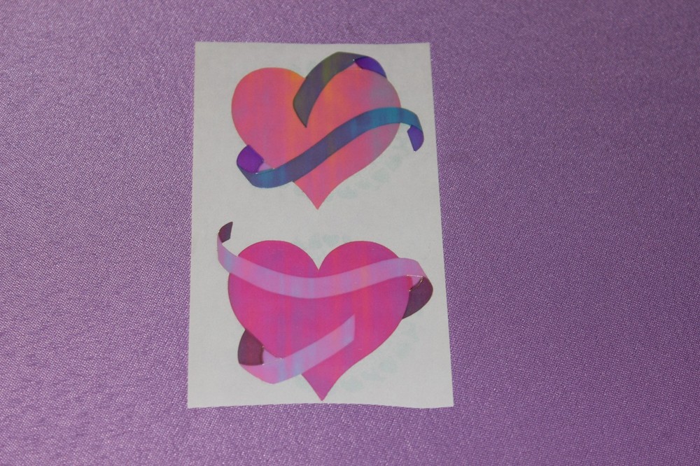 Mrs. Grossman’s RARE Large Sheet Vintage 1986 Pink Opal Banner Heart Stickers!