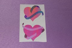 Mrs. Grossman’s RARE Large Sheet Vintage 1986 Pink Opal Banner Heart Stickers!