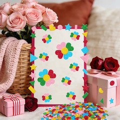 625Pcs Glitter Foam Stickers Foam Heart Star Circles Shape Sticker Self Adhesive