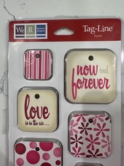 We R Memory Keepers Tag-Line Love Now & Forever Embellishments Tags Scrapbooking