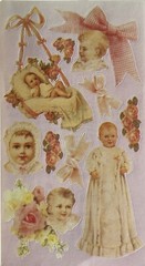 PINK BABY Stickers(10pc)Frances Meyer•Babies•Kids•Christening •Bows•Flowers•Face