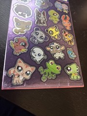 Sealed Pack 2010 Littlest Pet Shop Stickers – Purple Foil- 2 Sheets