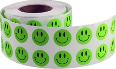 1/2″ Inch Small Fluorescent Green Happy Face Labels, 1,000 Total Adhesive Sti…