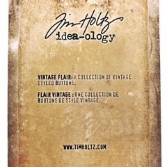 Tim Holtz Idea-ology Vintage Flair Buttons Sealed 12pc Scrapbook Ephemera