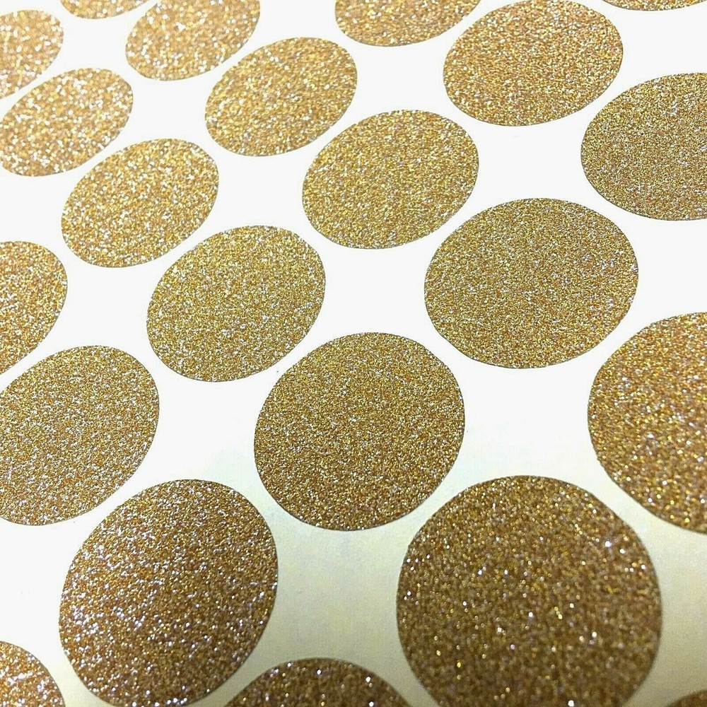 Circle Glitter Metallic Gold Silver Sticker Envelope Seal Room Decal Deco