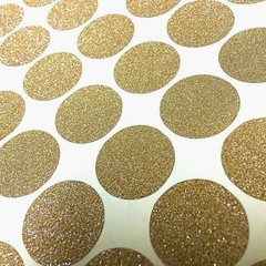 Circle Glitter Metallic Gold Silver Sticker Envelope Seal Room Decal Deco