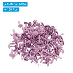 Brads for Paper Crafts, 150 Pcs Pink Metal Round Paper Fasteners, 13 mm