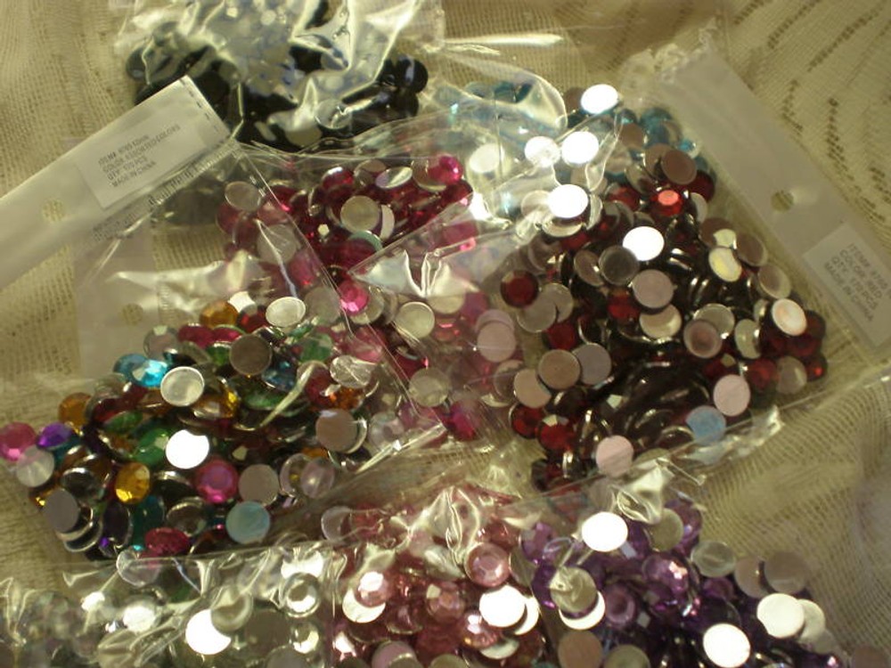 10mm RHINESTONE ACRYLIC FACETTED FLATBACK ROUND 160 pcs