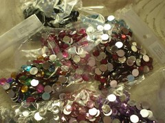 10mm RHINESTONE ACRYLIC FACETTED FLATBACK ROUND 160 pcs