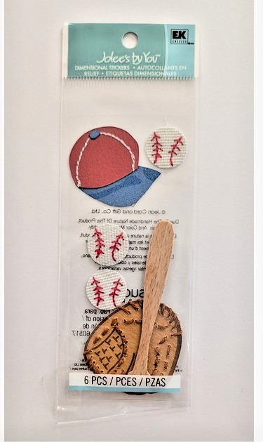Jolee’s Baseball Glove Bat Hat & Balls Scrapbooking Stickers Mini Pack