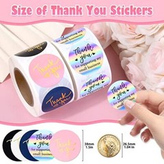 1000Pcs 1.5 inch Thank You Stickers, 2 Rolls 1.5 Inch Thank You Stickers