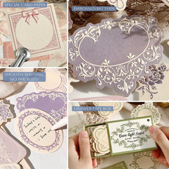 120Pcs Vintage Scrapbook Decorative Paper Set, Embossed Pattern Small Writing No