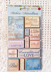 RARE Punch Studio Dimensional Stickers Set, Mom/Mother, Dad/Father, LOT OF 2