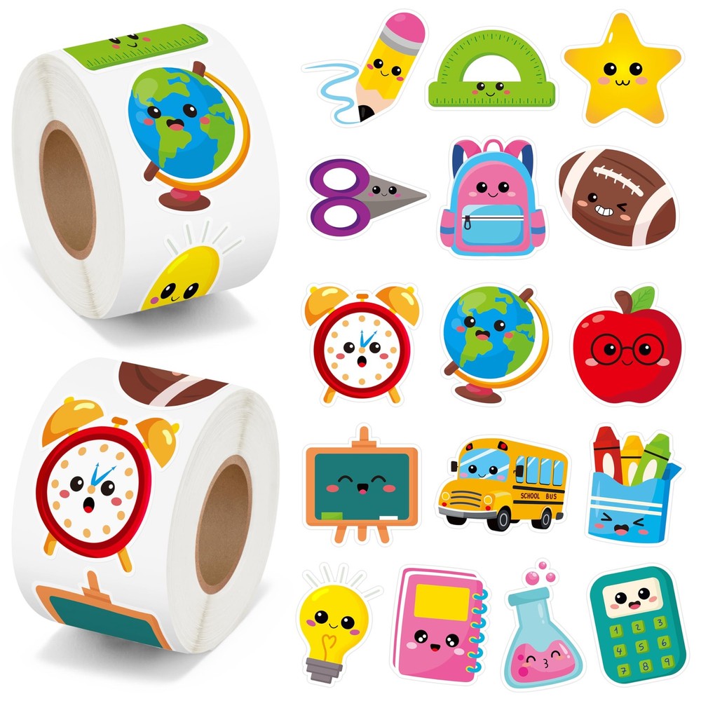Back to School Sticker – 1000Pcs Back to School Stickers in 2 Rolls Cute Cart…