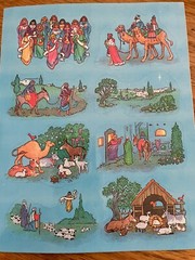 NOS vintage Redi-Stix 1993 CHRISTMAS NATIVITY stickers Standard Publishing + 2