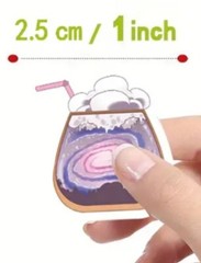 500 pcs Sticker Seals Roll Cartoon Drink Beverages Semi Gloss Self Adhesive NEW