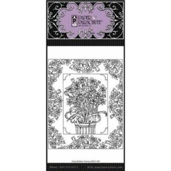 New Paper Parachute Rubber Stamp LGE Spring FLOWERS in Frame cling free USA ship