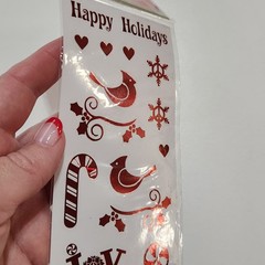 ArtMinds Metallic Adornments Christmas Holiday Stickers Sheet Letters Shiny Foil