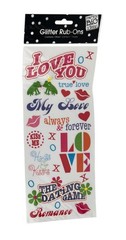 Me & My Big Ideas Love Romance Themed Glitter Rub-On New Old Stock 12 in by 5 in