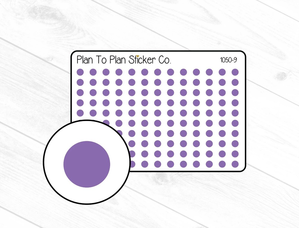 1050-9~~Purple Tiny Dots Planner Stickers.