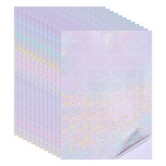 12x8in Holographic Laminate Sheets 12Pcs Sticker Paper Circle Pattern