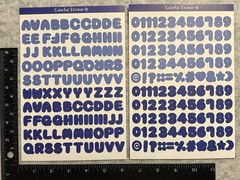 Lot of 6 Sheets Alphabet Letter Number Rainbow Cool Colorful Stickers