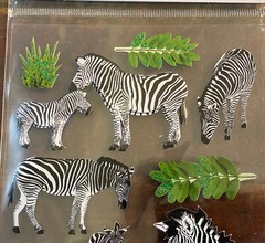 3 Packs SAFARI ANIMAL STICKERS ~ 23pc – NEW Dbl Layer Stickers -Scrapbooking