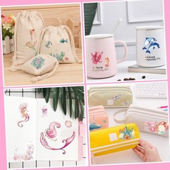 8 Sheet Rub on Transfers for Crafts Furniture Marine Animal Colourful