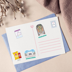 Driven Detroit City Travel Stickers – Hand-Illustrated Gouache, Matte, Die Cut –