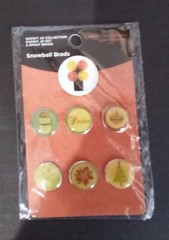 Imaginisce snowball brads 6pcs ,Christmas Peace