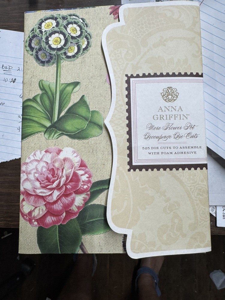 H-021 Anna Griffin More Flower Pot Decoupage Die Cuts 525 Pieces New