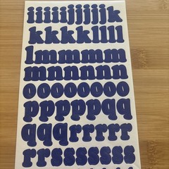 Vtg Blue Alphabet Stickers 8 Sheets Used Capital Lower Case Numbers Exclamation