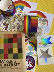 Rainbow Pride Stationery Sticker Kit Vinyl Scrapbook Collage Unicorns Stars