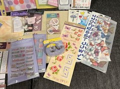 Large Baby Girl Pink Scrapbook Lot: Book, Sheets, Papers, Stickers & More. NEW