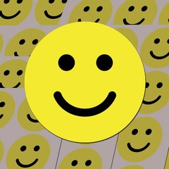 600 PCS – 1″ Smiling Happy Smile Face Stickers, Yellow