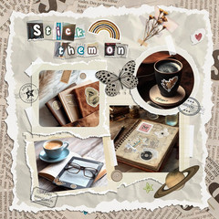 300 Pcs Vintage Stickers, Junk Journal Supplies, Cute Stickers for Journaling Su