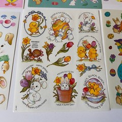 Vintage & Modern Easter Stickers Set Bunnies Chicks Lamb Hallmark AGC & More