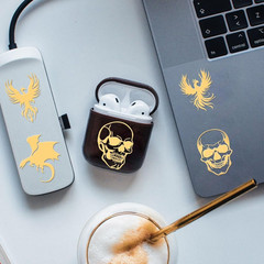 9Pcs Golden Metal Stickers 1.6X1.6 Inch Dragon Self Adhesive Sticker