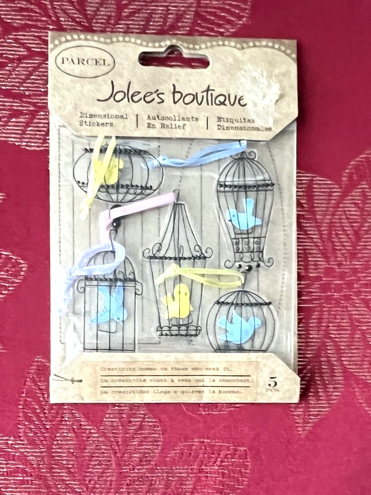 SINGING BIRDS IN CAGES BY JOLEE’S PARCEL 3D STICKERS