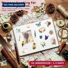 540 PCS Vintage Floral Scrapbook Supplies & Scrapbook Stickers, Junk Journal Sup