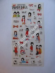 #37 cute paper doll pencil cartoon pvc stickers notebook diary decoration