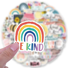 125 Waterproof Be Kind Stickers – Motivational Letter Quotes for Kids