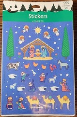 Vintage Hallmark Stickers Nativity Scene Christmas Religious Animals Angels NIP