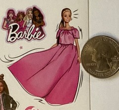 PINK BARBIE Stickers(14pc)Mattel…Dolls…Change Clothes…Ladies…Outfits…Car…Shoes…