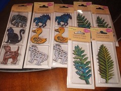 13 pkgs Crafters Square Chipboard Shapes Horse Cat Dog Clock Keys Crosses (53)