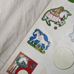 Vintage 80s Stickers Unicorn Made To Trade 2 Sheets